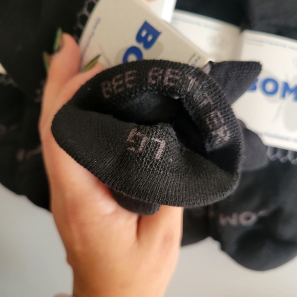 BOMBAS Ankle Sock Tech 6Pck Large Solid Black Honeycomb Arch Support - Picture 7 of 8